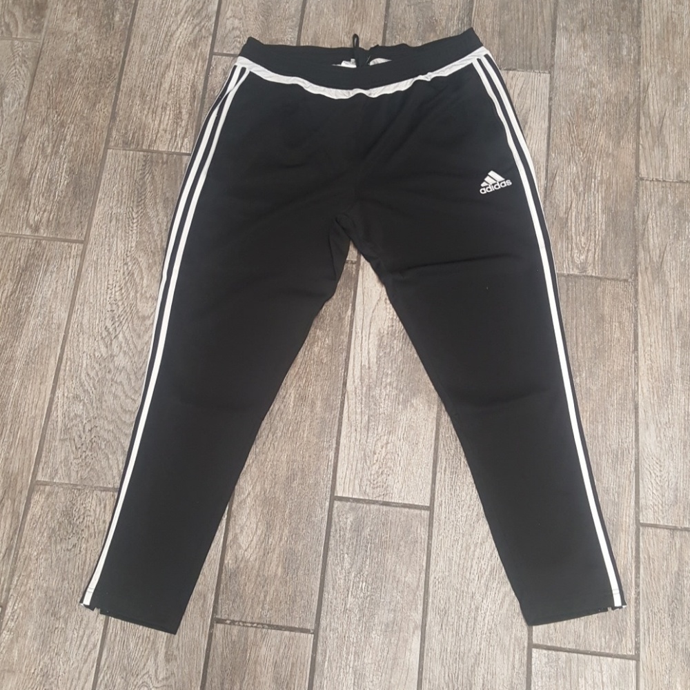 Adidas black and white sweat pants